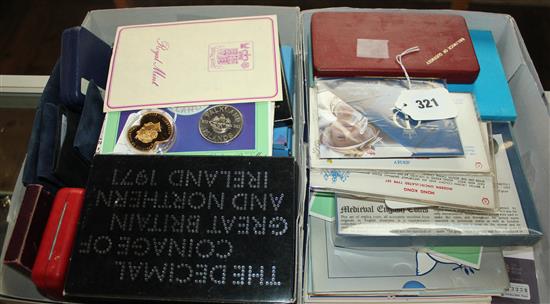 Royal Mint, etc proof coin sets, inc GB & N. Ireland, Falkland, Guernsey, Jersey, NZ, commemorative crowns, etc (Q)